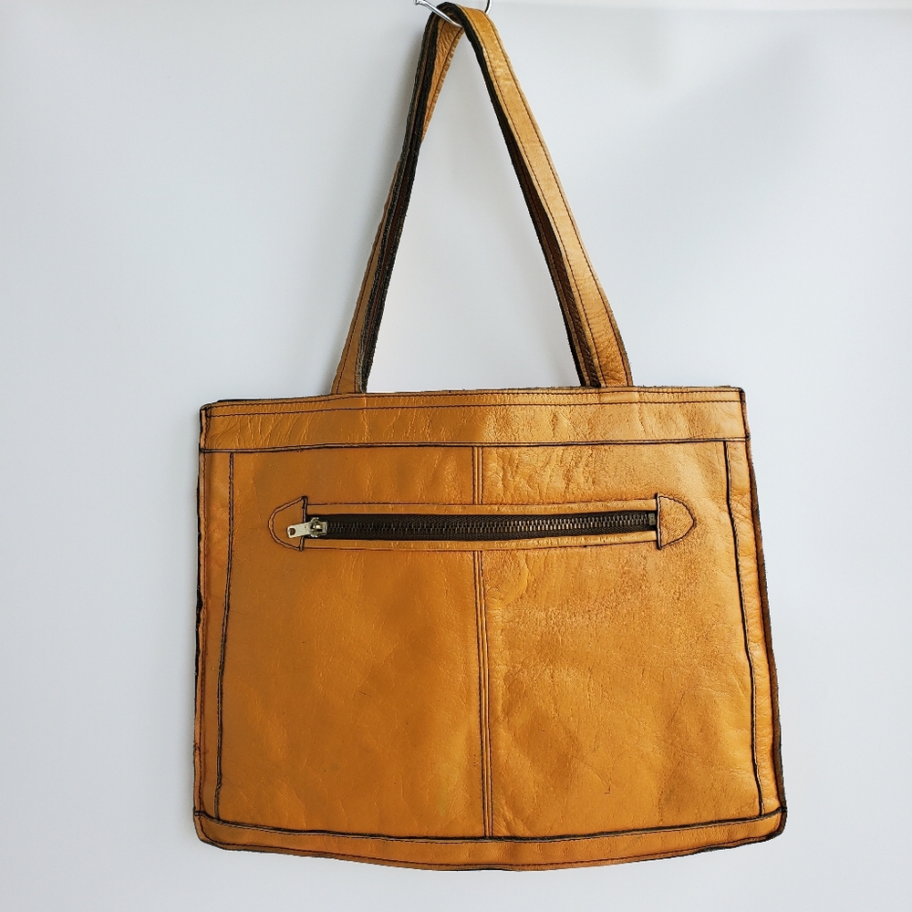 Yellow/Curry Leather Mini Tote Bag
